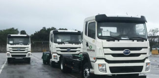 caminhões elétricos BYD da Corpus Saneamento e Obras