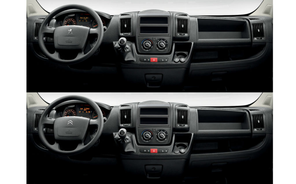 Interiores do Peugeot Boxer e do Citroën Jumper